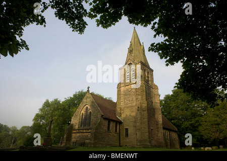 Edale chiesa in Valle di Edale, Parco Nazionale di Peak District, Derbyshire. Foto Stock