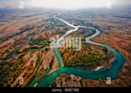 Vista aerea del Parco Wucaitan, Burqin County, prefettura degli Altai, Xinjiang Uyghur Regione autonoma, Cina Foto Stock