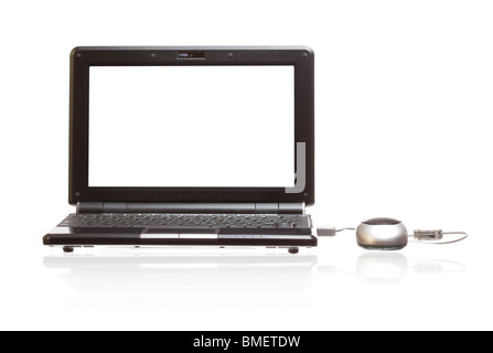 Immagine di un nuovo piccolo netbook isolate su uno sfondo bianco Foto Stock