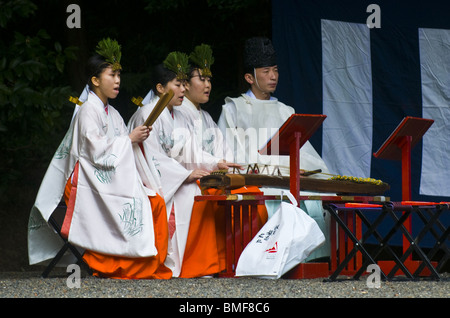 Kyoto, Ott 25: i partecipanti sul raccolto di riso cerimonia tenutasi il 25 ottobre 2009 a Fushimi Inari santuario a Kyoto, Giappone Foto Stock