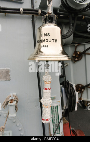 Navi campana per il dispositivo HMS Monmouth, tipo 23 frigate entro la Royal Navy Foto Stock