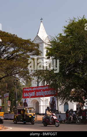 India Kerala, Calicut, Kozhikode, Bank Road, Chiesa dell India del Sud Foto Stock