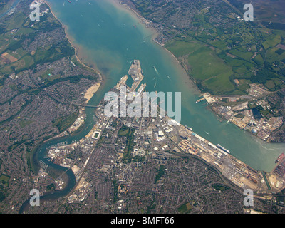 Southampton, vista aerea di Southampton, Hampshire, Inghilterra, Regno Unito Foto Stock
