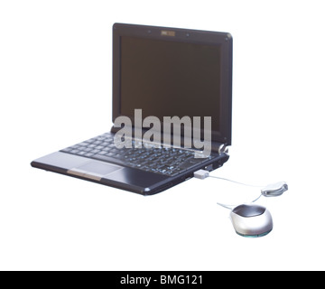 Immagine di un nuovo piccolo netbook isolate su uno sfondo bianco Foto Stock