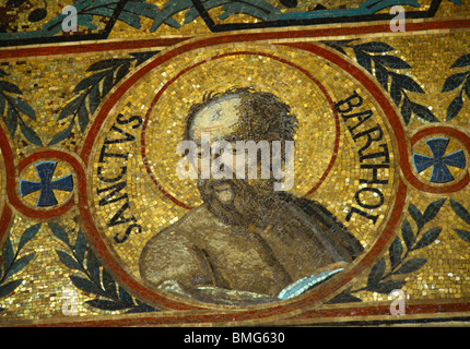 Palermo Sicilia Italia la Cappella Palatina nel Palazzo dei Normanni mosaico di San Bartolomeo Foto Stock