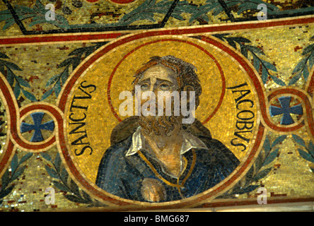 Palermo Sicilia Italia la Cappella Palatina nel Palazzo dei Normanni mosaico di San Jacob Foto Stock