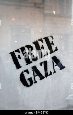 Free Gaza graffiti sul muro in roma, Italia Foto Stock