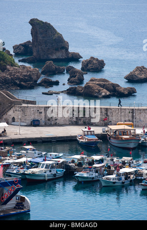 La Turchia Antalya - Kaleici città vecchia Yat Limani o porto Foto Stock