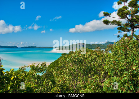 Panoramica di Whitehaven Beach Area in Whitsundays arcipelago, Australia orientale Foto Stock