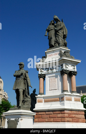 Statua commemorativa del colonnello Denfert Rochereau. Repubblica posto. Belfort, territorio di Belfort, Franche Comte regione, Europa Foto Stock