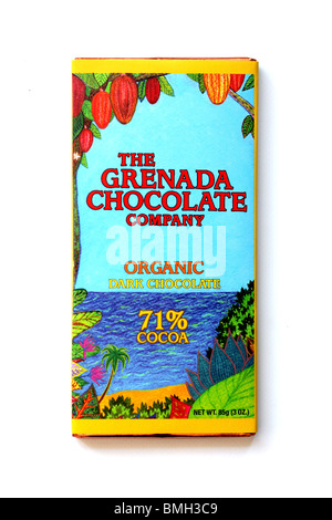 Il grenada Compagnia del cioccolato organic dark chocolate bar Foto Stock