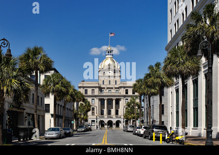 Gold Dome di Savannah City Hall di Savannah, Georgia Foto Stock