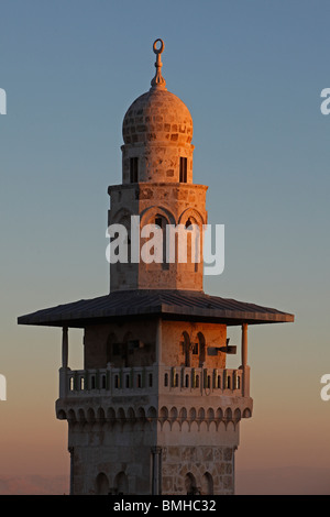 Israele,Gerusalemme,Bab el moschea Ghawanimeh,minareto,città vecchia Foto Stock