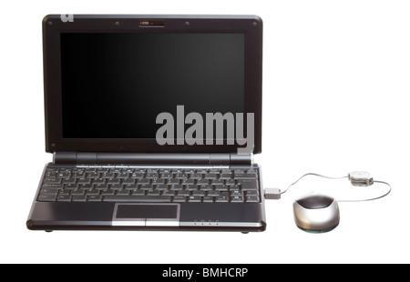 Immagine di un nuovo piccolo netbook isolate su uno sfondo bianco Foto Stock