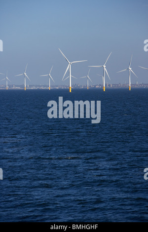 Burbo bank offshore wind farm off il wirral litorale del mare d' Irlanda MERSEYSIDE REGNO UNITO Foto Stock