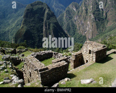 Antiche rovine Inca di Machu Picchu vicino a Cusco in Perù Foto Stock