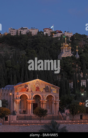 Israele,Gerusalemme,Getsemani Basilica dell Agonia,San Maria Maddalena Chiesa Ortodossa,Monte degli Ulivi Foto Stock