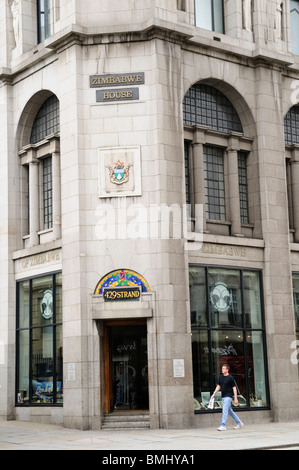 Zimbabwe House, Ambasciata dello Zimbabwe, Strand, Londra, Inghilterra, Regno Unito Foto Stock