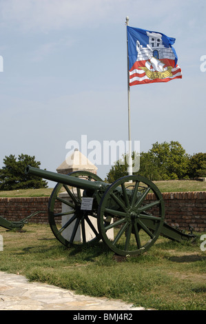 Bandiera di Belgrado. Repubblica di Serbia. Foto Stock