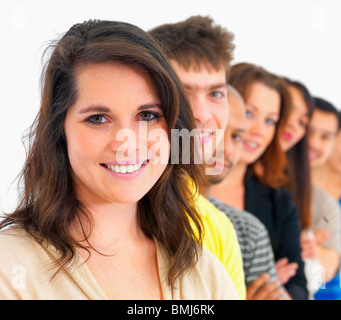 La gente in una linea Foto Stock