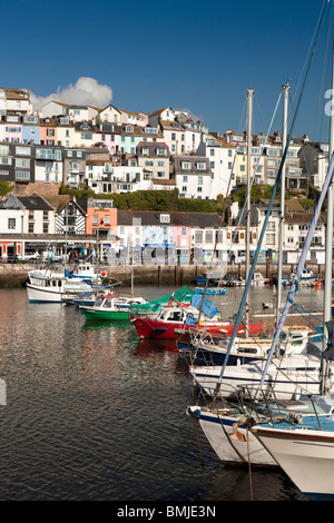 Regno Unito, Inghilterra, Devon, Brixham leisure e barche da pesca nel porto Foto Stock