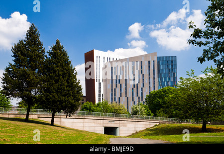 Il Gate Parkway Alloggi studenteschi edifici progettati da Ian Simpson Architects a Manchester in Inghilterra. Foto Stock