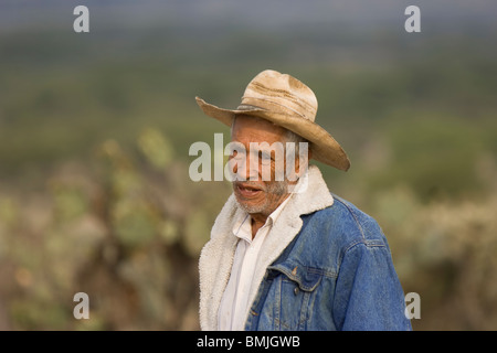 Uomo vecchio, minerale de Possos, Provincia di Guanajuato, Messico Foto Stock