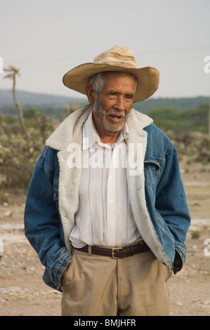 Uomo vecchio, minerale de Possos, Provincia di Guanajuato, Messico Foto Stock