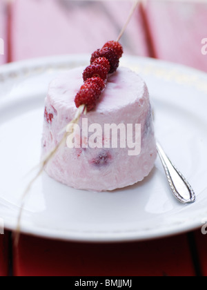 La Scandinavia, Svezia, gelato alla crema con Topping Amarena, close-up Foto Stock