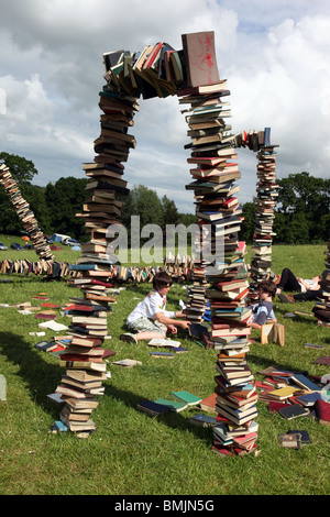 Indesiderati ex-biblioteca di libri al Festival Flatlake, Irlanda Foto Stock