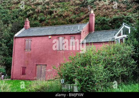 Casa abbandonata al Cove Village, Scottish Borders Foto Stock