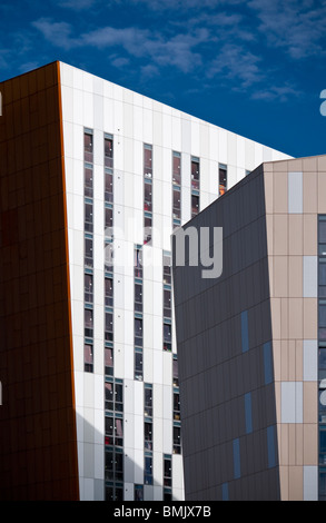 Il Gate Parkway Alloggi studenteschi edifici progettati da Ian Simpson Architects a Manchester in Inghilterra. Foto Stock