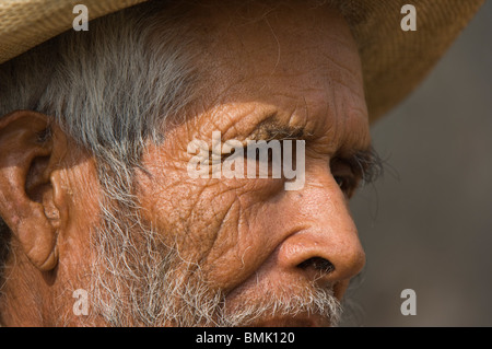 Uomo vecchio, minerale de Possos, Provincia di Guanajuato, Messico Foto Stock