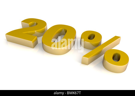 Oro tridimensionale cromo pari al venti per cento numero Foto Stock