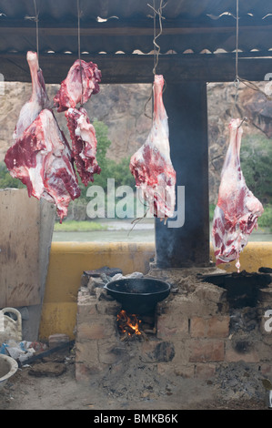 La carne per la vendita, Charyn Canyon, Kazakistan Foto Stock
