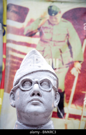 Statua di leader nazionale e Freedom Fighter Netaji Subhash Chandra Bose, bada bazaar, Calcutta ora Kolkata; West Bengal, India Foto Stock