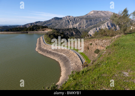 Sierra de Huma. Vista da Malaga. Provincia di Malaga. Andalusia. Spagna Foto Stock