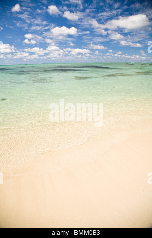 Ile aux Cerf, più popolari giorno di viaggio per i turisti e residenti, estremità est di Mauritius, Africa Foto Stock