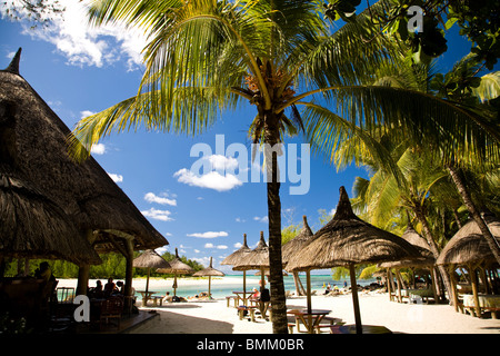 Ile aux Cerf, più popolari giorno di viaggio per i turisti e residenti, estremità est di Mauritius, Africa Foto Stock