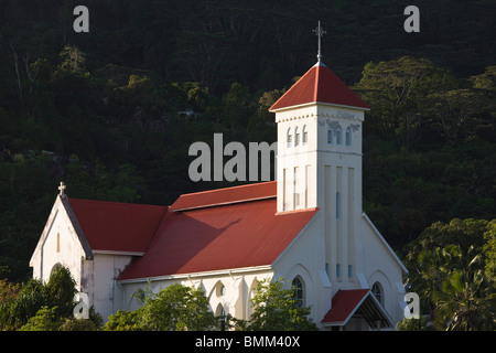 Seychelles, Isola di Mahe, Cascata, San Andrea Chiesa Foto Stock