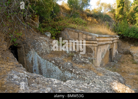 Necropoli etrusca della Peschiera, Tuscania, Viterbo, Lazio, Italia Foto Stock