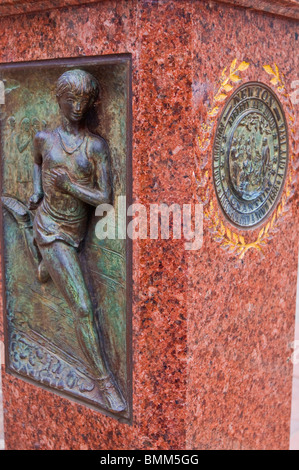 Maratona di Boston il monumento di Copley Square, Boston, Massachusetts Foto Stock