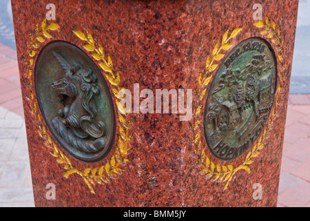 Maratona di Boston il monumento di Copley Square, Boston, Massachusetts Foto Stock