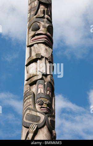 Il Totem Pole a Victor Steinbrueck Park - Seattle, Washington Foto Stock