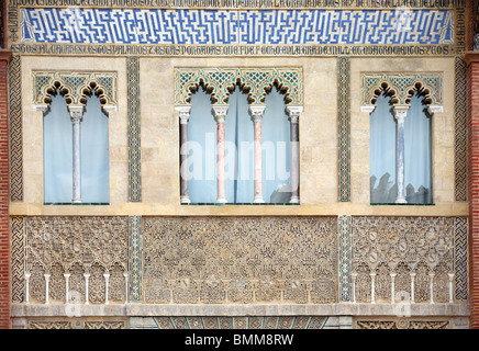 Dettagli architettonici entro l'Alcázar, Siviglia, Spagna, Europa Foto Stock