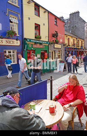 La zona pedonale, Galway City, Repubblica di Irlanda Foto Stock