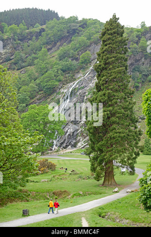 Al Powerscourt Waterfall, Co. Wicklow, Repubblica di Irlanda Foto Stock