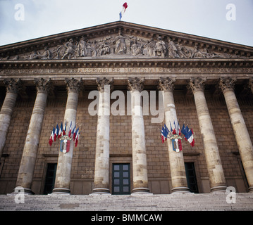 Assemblee Nationale di Parigi, Francia. Ex Palais Bourbon, costruito 1722-28. Foto Stock