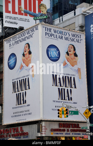 Mamma mia inserzione, Times Square a New York City, Stati Uniti d'America Foto Stock