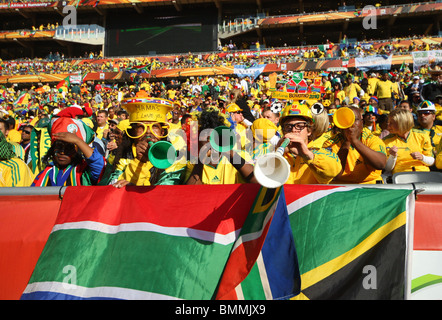 SOUTH AFRICAN FANS SUD AFRICA V MESSICO SOCCER CITY Johannesburg Sudafrica 22 Settembre 2009 Foto Stock